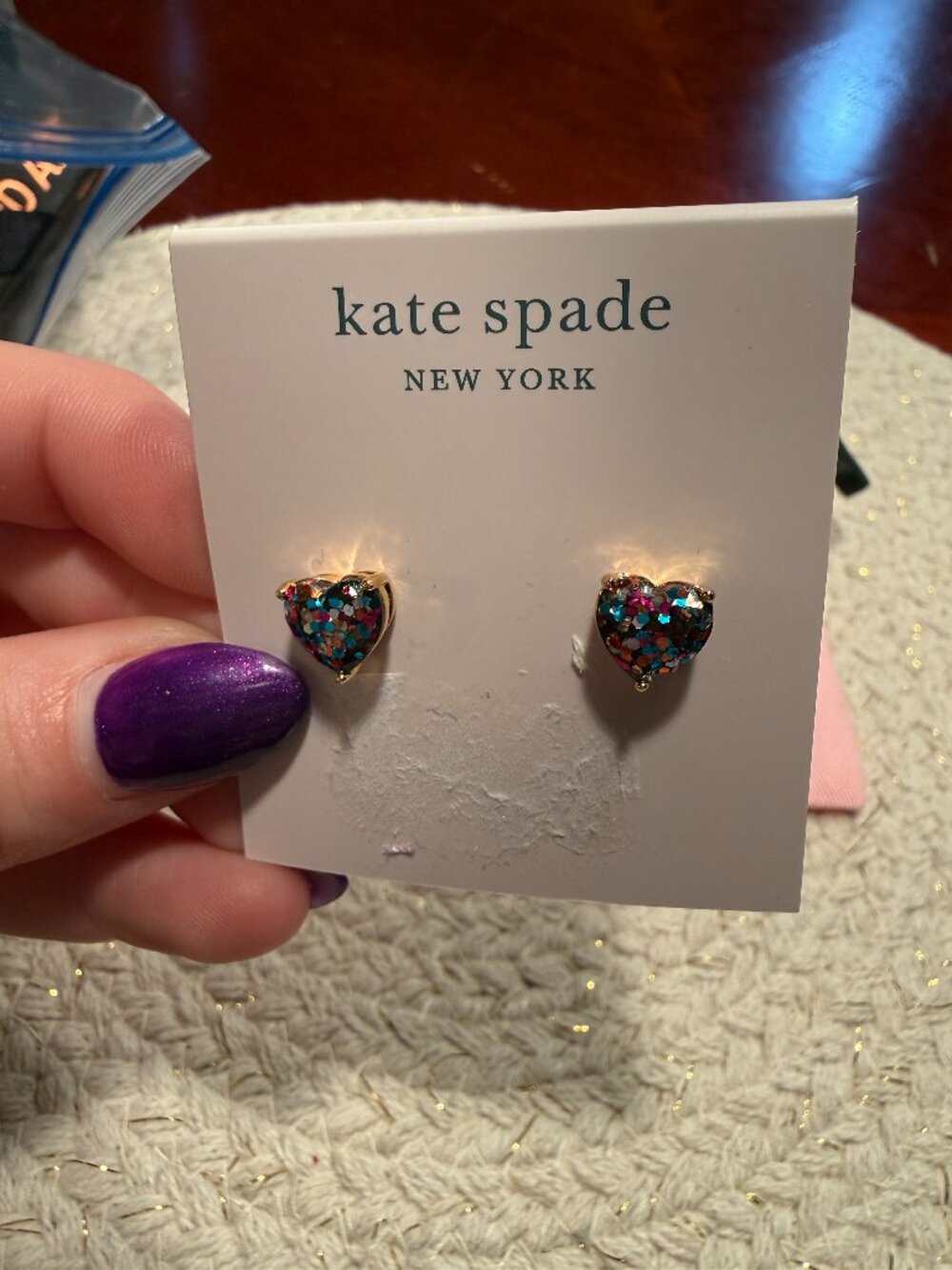 Kate Spade Glitter Heart Earrings